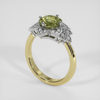 2.58 Ct. Greenish Yellow Sapphire Ring, 18K White & Yellow 2