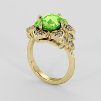 4.71 Ct. Green (Lime Green) Peridot Ring, 10K Yellow Gold 2