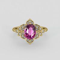 2.35 Ct. Pinkish Purple Rhodolite Garnet Ring, 10K Yellow Gold 1