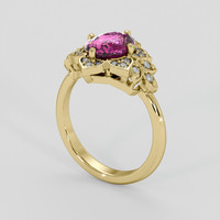 2.35 Ct. Pinkish Purple Rhodolite Garnet Ring, 10K Yellow Gold 2