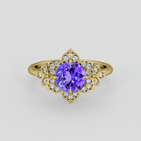1.70 Ct. Violetish Blue Tanzanite Ring, 10K Yellow Gold 1