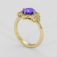 1.70 Ct. Violetish Blue Tanzanite Ring, 10K Yellow Gold 2