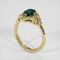 1.36 Ct. Bluish Green Sapphire Ring, 10K Yellow Gold 2