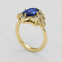 2.56 Ct. Blue Sapphire Ring, 10K Yellow Gold 2