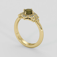 0.82 Ct. Black Sapphire Ring, 10K Yellow Gold 2
