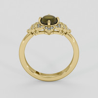 0.82 Ct. Black Sapphire Ring, 10K Yellow Gold 3