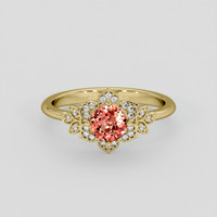1.07 Ct. Padparadscha Sapphire Ring, 10K Yellow Gold 1