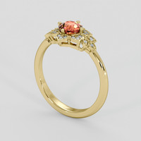 1.07 Ct. Padparadscha Sapphire Ring, 10K Yellow Gold 2