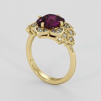 3.55 Ct. Purplish Pink Sapphire Ring, 10K Yellow Gold 2