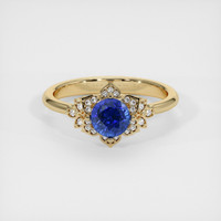 1.04 Ct. Blue Sapphire Ring, 14K Yellow Gold 1