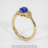 1.04 Ct. Blue Sapphire Ring, 14K Yellow Gold 2
