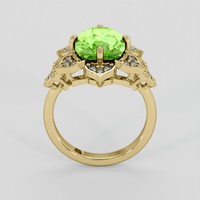 4.71 Ct. Green (Lime Green) Peridot Ring, 14K Yellow Gold 3