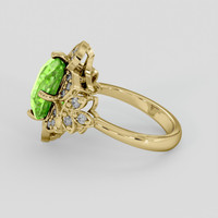 4.71 Ct. Green (Lime Green) Peridot Ring, 14K Yellow Gold 4