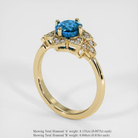 1.85 Ct. Blue Zircon Ring, 14K Yellow Gold 2