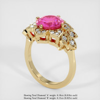 3.31 Ct. Pink Sapphire Ring, 14K Yellow Gold 2