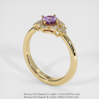 1.07 Ct. Pink Sapphire Ring, 14K Yellow Gold 2