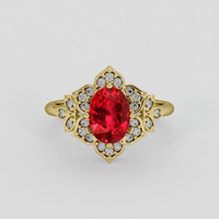 2.31 Ct. Ruby Ring, 14K Yellow Gold 1