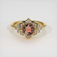 1.07 Ct. Padparadscha Sapphire Ring, 14K Yellow Gold 1