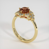 1.07 Ct. Padparadscha Sapphire Ring, 14K Yellow Gold 2