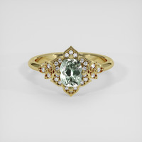 1.00 Ct. Green Sapphire Ring, 14K Yellow Gold 1