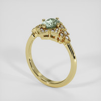 1.00 Ct. Green Sapphire Ring, 14K Yellow Gold 2