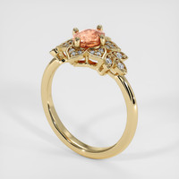 1.02 Ct. Padparadscha Sapphire Ring, 14K Yellow Gold 2