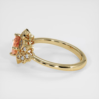 1.02 Ct. Padparadscha Sapphire Ring, 14K Yellow Gold 4