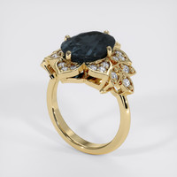 6.17 Ct. Greenish Blue Sapphire Ring, 14K Yellow Gold 2