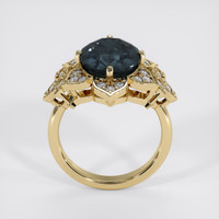 6.17 Ct. Greenish Blue Sapphire Ring, 14K Yellow Gold 3