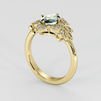 1.40 Ct. Bluish Green Sapphire Ring, 14K Yellow Gold 2