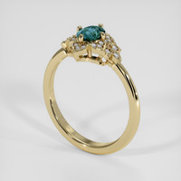 0.46 Ct. Bluish Green Sapphire Ring, 14K Yellow Gold 2