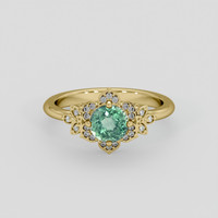 1.49 Ct. Bluish Green Sapphire Ring, 14K Yellow Gold 1