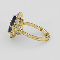 3.65 Ct. Greyish Blue Sapphire Ring, 14K Yellow Gold 4