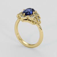 2.02 Ct. Blue Sapphire Ring, 14K Yellow Gold 2