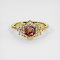 1.19 Ct. Padparadscha Sapphire Ring, 14K Yellow Gold 1