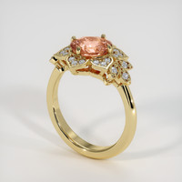2.36 Ct. Padparadscha Sapphire Ring, 14K Yellow Gold 2