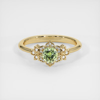 0.56 Ct. Yellowish Green Sapphire Ring, 14K Yellow Gold 1