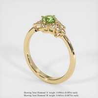 0.56 Ct. Yellowish Green Sapphire Ring, 14K Yellow Gold 2