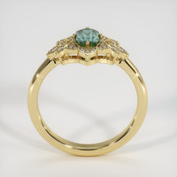 0.54 Ct. Bluish Green Sapphire Ring, 14K Yellow Gold 3