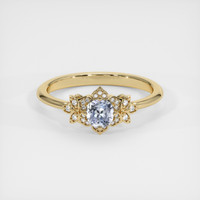 0.60 Ct. Greyish Blue Sapphire Ring, 14K Yellow Gold 1