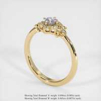 0.60 Ct. Greyish Blue Sapphire Ring, 14K Yellow Gold 2