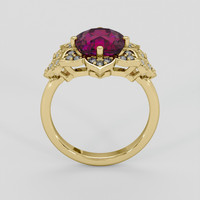 3.55 Ct. Purplish Pink Sapphire Ring, 14K Yellow Gold 3