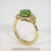 3.99 Ct. Green Sapphire Ring, 14K Yellow Gold 2