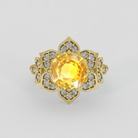 3.09 Ct. Yellow Sapphire Ring, 14K Yellow Gold 1