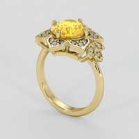 3.09 Ct. Yellow Sapphire Ring, 14K Yellow Gold 2