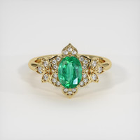 1.22 Ct. Emerald Ring, 18K Yellow Gold 1