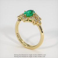 1.22 Ct. Emerald Ring, 18K Yellow Gold 2