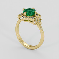1.38 Ct. Emerald Ring, 18K Yellow Gold 2