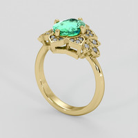 1.50 Ct. Emerald Ring, 18K Yellow Gold 2