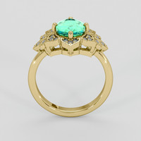 1.50 Ct. Emerald Ring, 18K Yellow Gold 3
